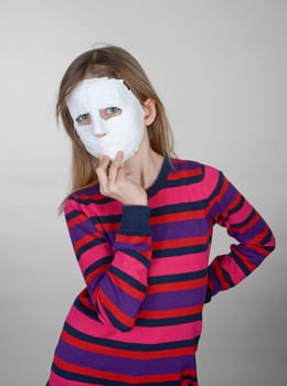little girl with mask