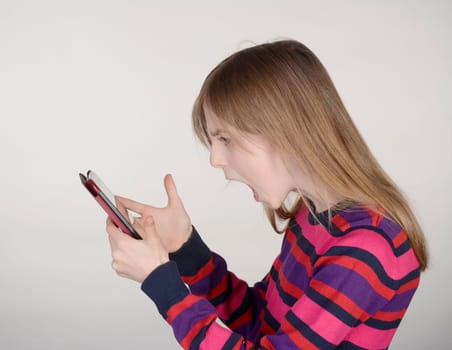 Girl with digital tablet