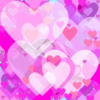 Heart,Heart,Heart - Abstract and with Love in Red and Purple Colors