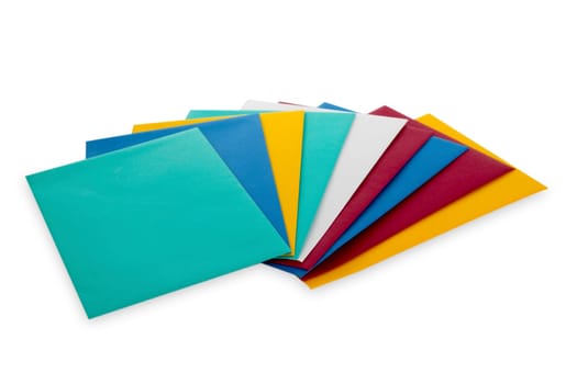 Colorful envelopes exempted on a white background