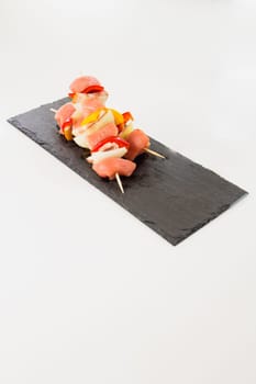 Shashlik,meat skewers with onions and peppers - the barbecue season is open