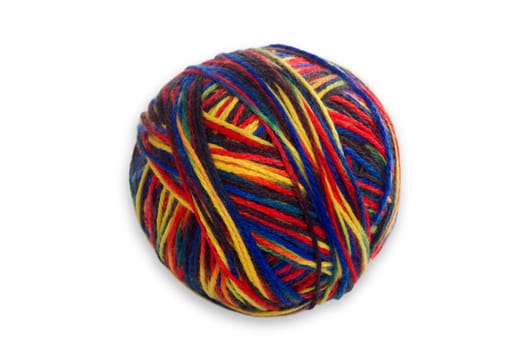 Wool balls exposed on white background