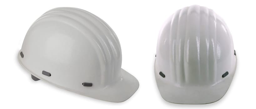 Occupational safety helmet exempted on white background