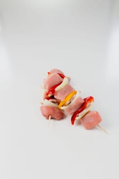 Shashlik,meat skewers with onions and peppers - the barbecue season is open