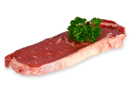 Beef steaks exempted on a white background