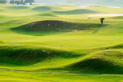 The golf course with nice background color, Taiwan