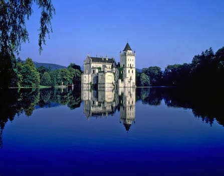 Castle on lake in Austria