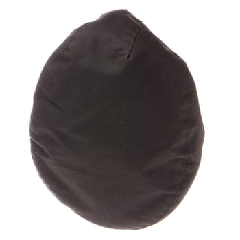 Grey stylish cap, top view,  on white background.
