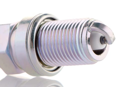 Spark-plug on white reflective background