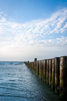 Breakwater on the beach - Buhnen protect the coast
