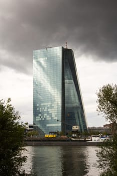 The ECB - the European Central Bank,a skyscraper in Frankfurt am Main