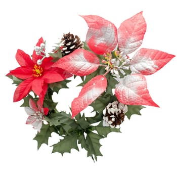 Red Christmas decoration isolated  on white background.