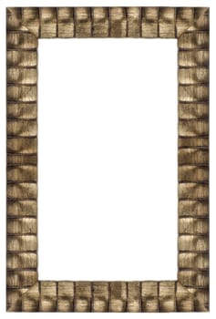 Wooden picture frame isolated on white background.