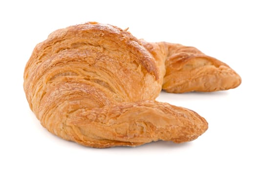 fresh croissant on white background.