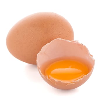 Raw eggs isolated on white background