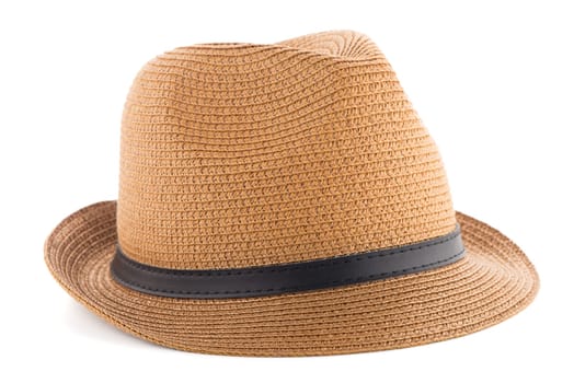 Straw hat isolated on white background.