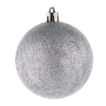 Silver christmas ball isolated on white background