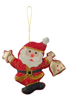 Christmas Toy Santa Claus isolated on white background.