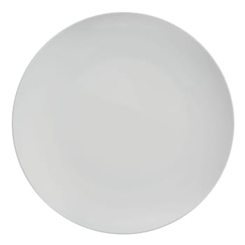 White ceramic plate isolated on white background.
