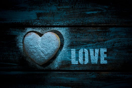 heart-shaped doughnuts and love lettering