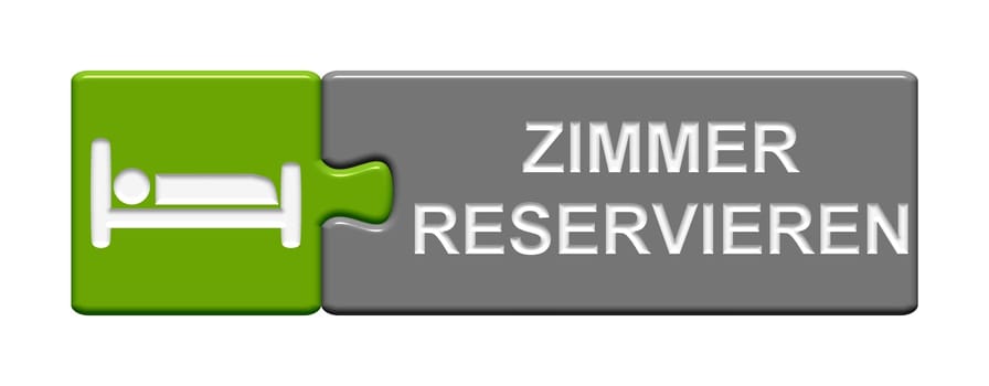 Puzzle button green grey shows bed icon and room reservation