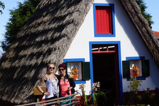 Tourist attraction Casas de Colmo,Santana,Madeira,Portugal