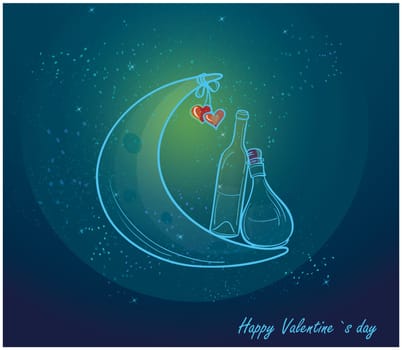 Romantic valentine card with love.