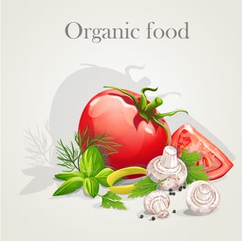 A set of fresh vegetables.