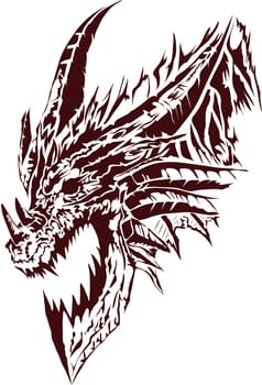 Vector illustration of a dragon in one color
