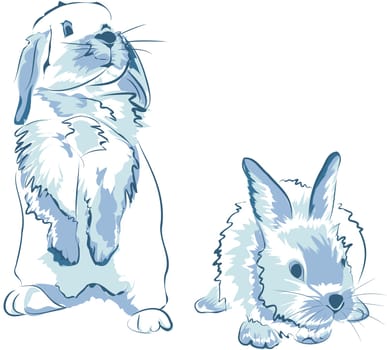 funny blue rabbits