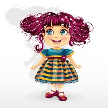 little girl with pink hair