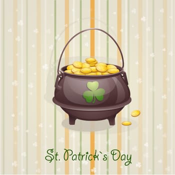 St. Patricks Day card to the casserole with the gold