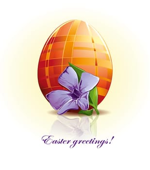 Easter egg with flower. Vector EPS10.