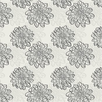 Seamless pattern with dahlias.