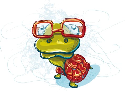 Funny turtle with glasses that I did not hear