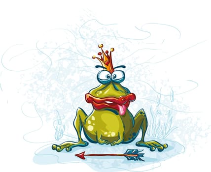 funny vector illustration with the frog. Well you where Prince