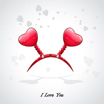 Valentine&#39 s card with a crown and red hearts