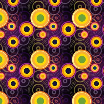 seamless pattern of circles on a purple background