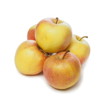 Fresh organic apples on a white background