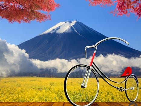 The image of beautiful fuji mountain japan