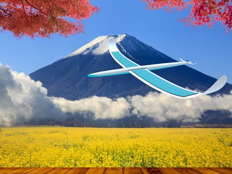 The Solar-powered aircraft with nice background