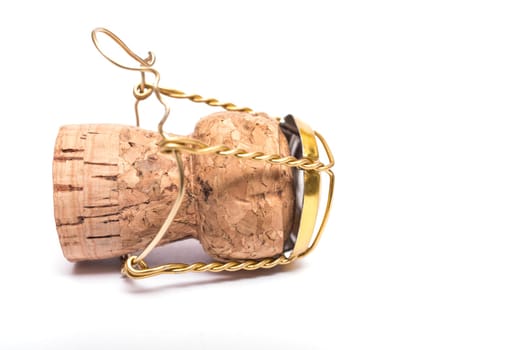 Sparkling corks on a white background