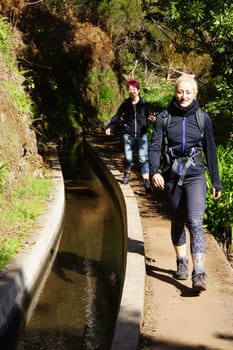 Hike on the Levada de Calheta from Prazeres to Raposeira,Madeira,Portugal