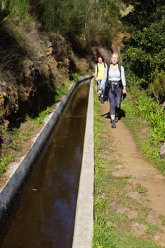 Hike on the Levada de Calheta from Prazeres to Raposeira,Madeira,Portugal