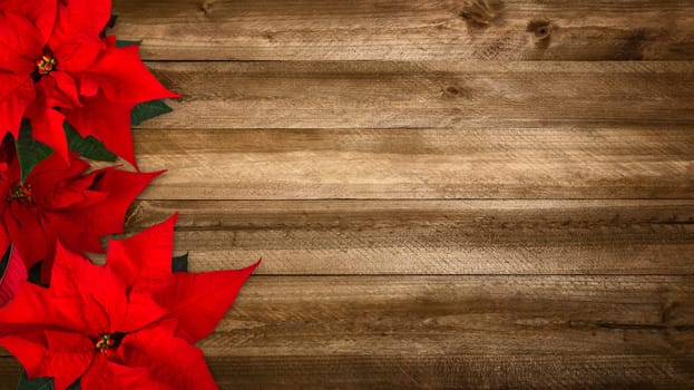 Elegant background of wooden boards and Christmas star,studio recording