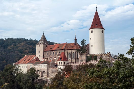 Medieval Krivolat Castle in Central Bohemia, Czech Republic.