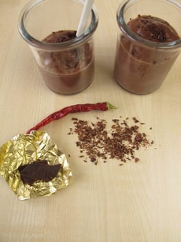 Chocolate pudding with chilli