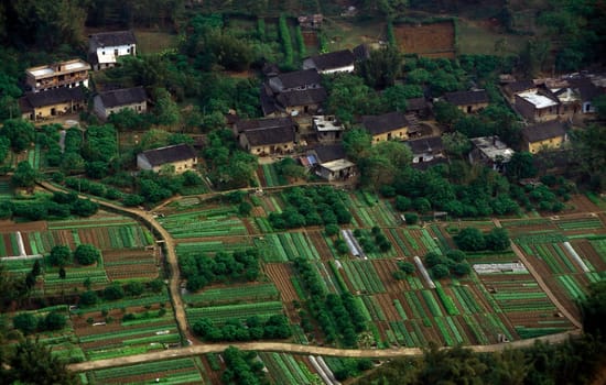 farmland near the town of Yangshou near the city of Guilin in the Province of Guangxi in china in east asia.