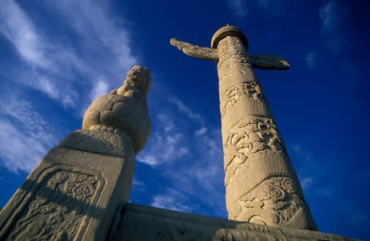 the forbidden city in the city of beijing in the east of china in east asia.