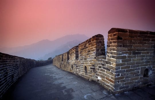 the great wall near the city of beijing in the east of china in east asia.